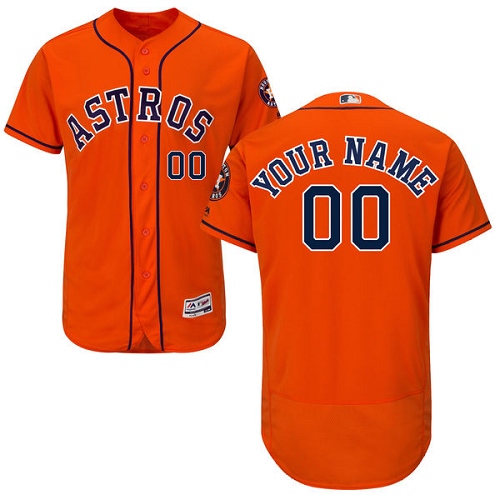 Men's Majestic Houston Astros Customized Orange Alternate Flex Base Authentic Collection MLB Jersey