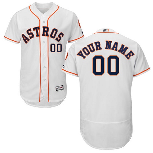 Men's Majestic Houston Astros Customized White Home Flex Base Authentic Collection MLB Jersey