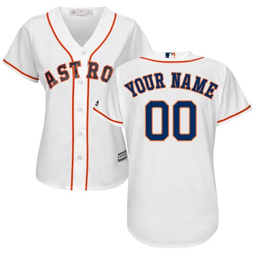 Women's Majestic Houston Astros Customized Authentic White Home Cool Base MLB Jersey