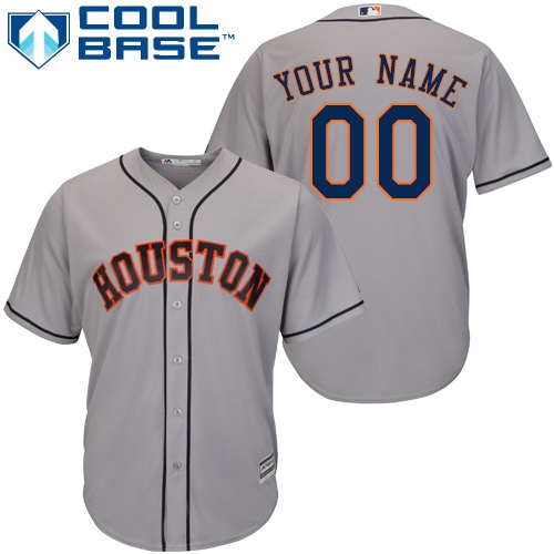 Youth Majestic Houston Astros Customized Authentic Grey Road Cool Base MLB Jersey