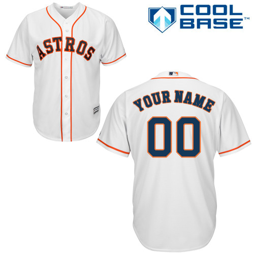 Youth Majestic Houston Astros Customized Authentic White Home Cool Base MLB Jersey