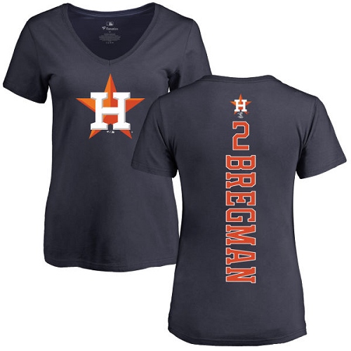 MLB Women's Nike Houston Astros #2 Alex Bregman Navy Blue Backer T-Shirt