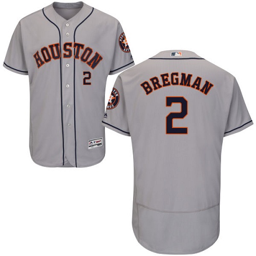 Men's Majestic Houston Astros #2 Alex Bregman Grey Flexbase Authentic Collection MLB Jersey