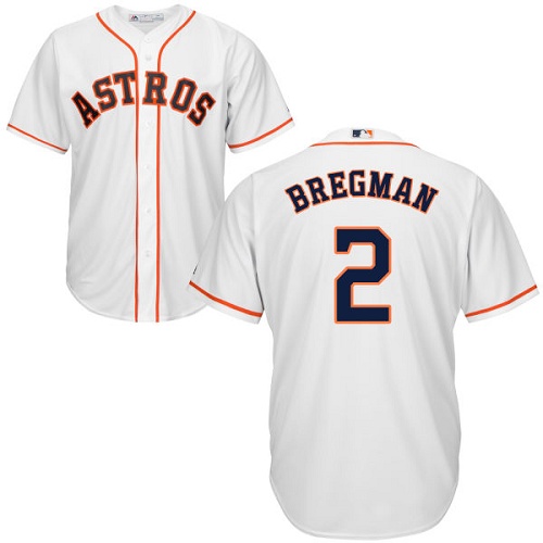 Youth Majestic Houston Astros #2 Alex Bregman Authentic White Home Cool Base MLB Jersey
