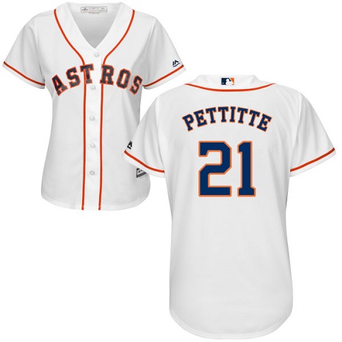 Women's Majestic Houston Astros #21 Andy Pettitte Authentic White Home Cool Base MLB Jersey