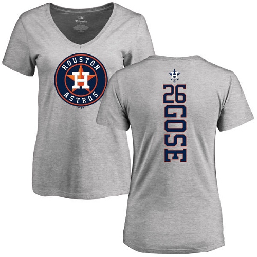 MLB Women's Nike Houston Astros #26 Anthony Gose Ash Backer T-Shirt