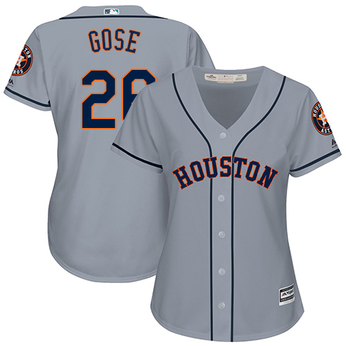 Women's Majestic Houston Astros #26 Anthony Gose Authentic Grey Road Cool Base MLB Jersey