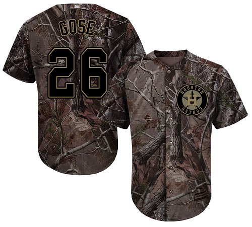 Youth Majestic Houston Astros #26 Anthony Gose Authentic Camo Realtree Collection Flex Base MLB Jersey