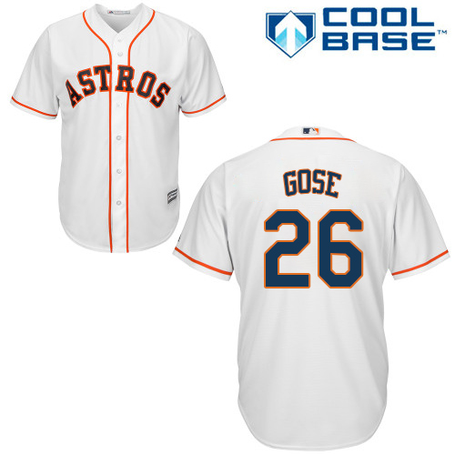 Youth Majestic Houston Astros #26 Anthony Gose Authentic White Home Cool Base MLB Jersey