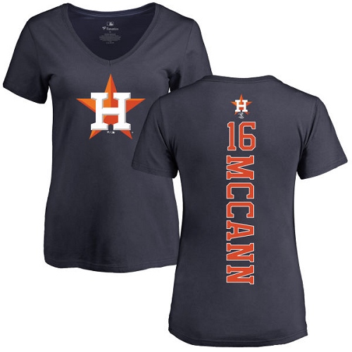 MLB Women's Nike Houston Astros #16 Brian McCann Navy Blue Backer T-Shirt