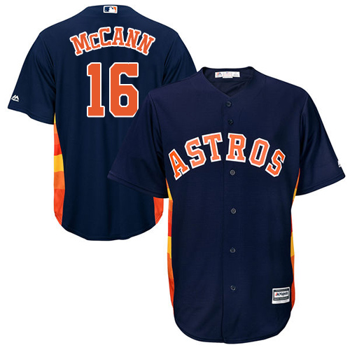 Youth Majestic Houston Astros #16 Brian McCann Authentic Navy Blue Alternate Cool Base MLB Jersey