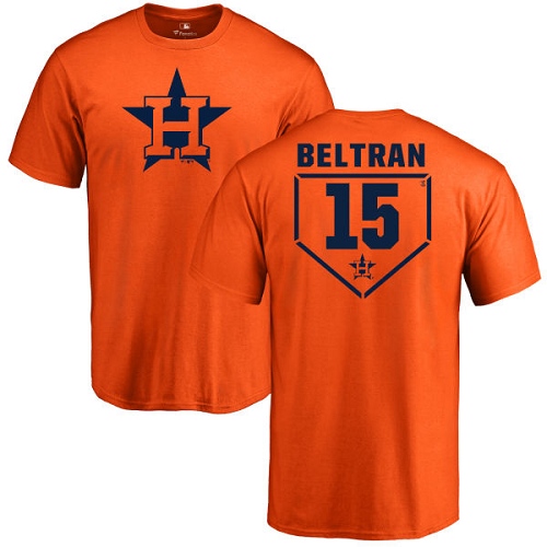 MLB Nike Houston Astros #15 Carlos Beltran Orange RBI T-Shirt