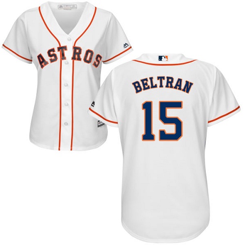 Women's Majestic Houston Astros #15 Carlos Beltran Authentic White Home Cool Base MLB Jersey