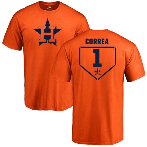 MLB Nike Houston Astros #1 Carlos Correa Orange RBI T-Shirt