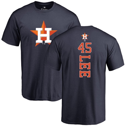 MLB Nike Houston Astros #45 Carlos Lee Navy Blue Backer T-Shirt