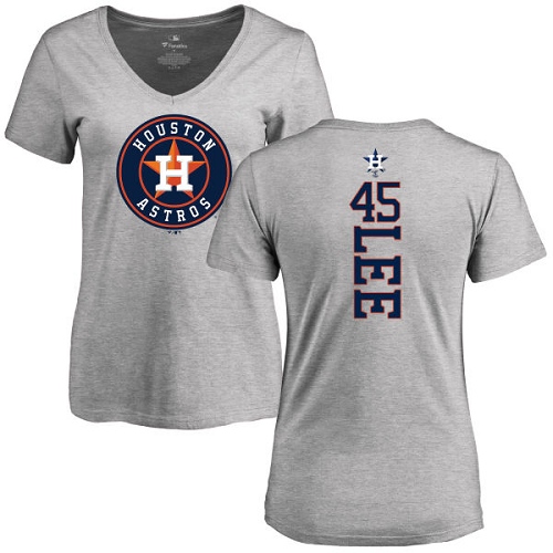 MLB Women's Nike Houston Astros #45 Carlos Lee Ash Backer T-Shirt
