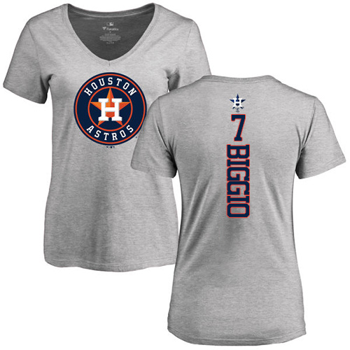 MLB Women's Nike Houston Astros #7 Craig Biggio Ash Backer T-Shirt