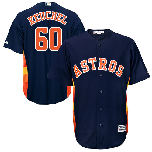 Youth Majestic Houston Astros #60 Dallas Keuchel Authentic Navy Blue Alternate Cool Base MLB Jersey