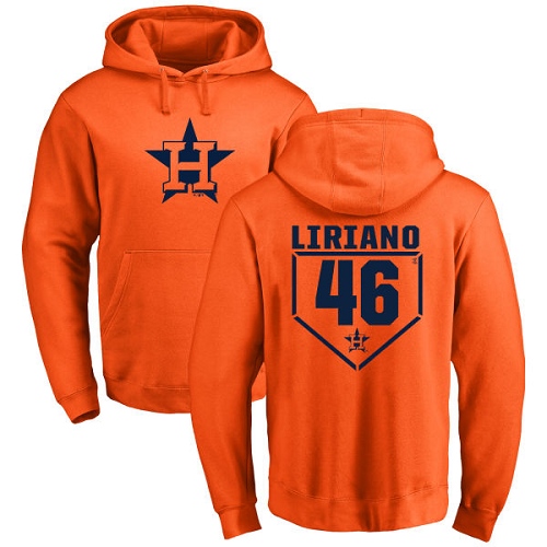 MLB Nike Houston Astros #46 Francisco Liriano Orange RBI Pullover Hoodie