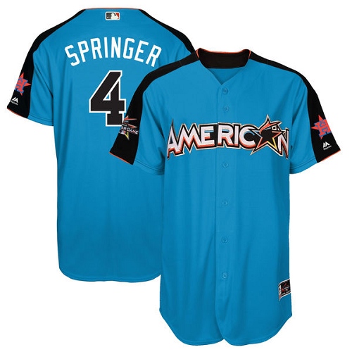 Youth Majestic Houston Astros #4 George Springer Authentic Blue American League 2017 MLB All-Star MLB Jersey