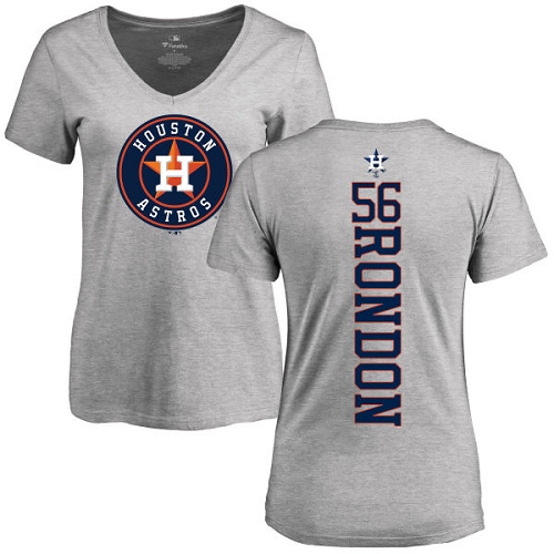 MLB Women's Nike Houston Astros #56 Hector Rondon Ash Backer T-Shirt