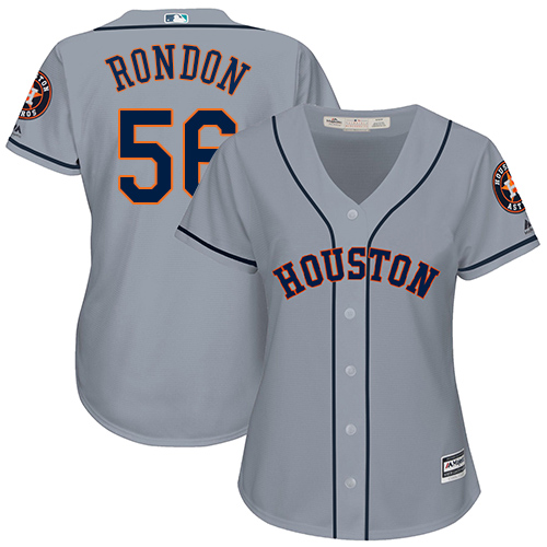 Women's Majestic Houston Astros #56 Hector Rondon Authentic Grey Road Cool Base MLB Jersey