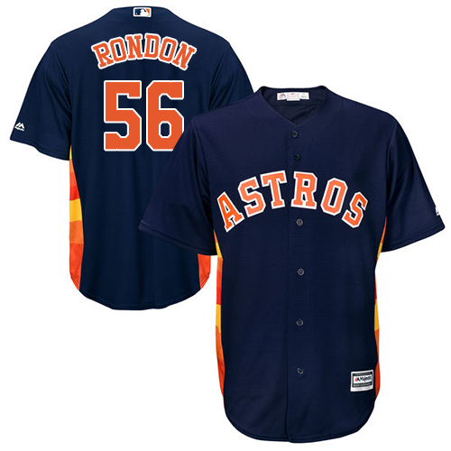 Youth Majestic Houston Astros #56 Hector Rondon Authentic Navy Blue Alternate Cool Base MLB Jersey