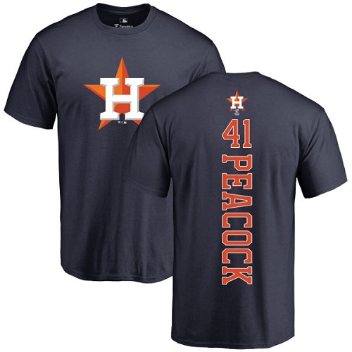 MLB Nike Houston Astros #41 Brad Peacock Navy Blue Backer T-Shirt