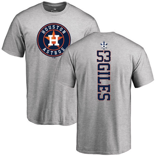 MLB Nike Houston Astros #53 Ken Giles Ash Backer T-Shirt