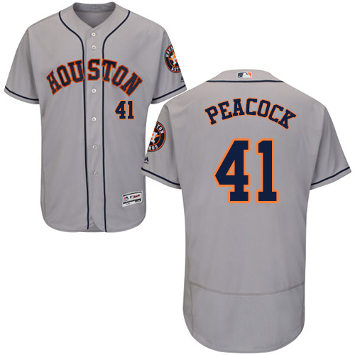 Men's Majestic Houston Astros #41 Brad Peacock Grey Flexbase Authentic Collection MLB Jersey