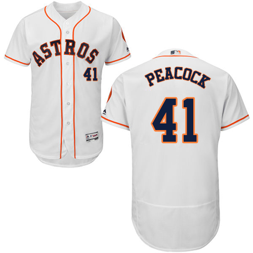 Men's Majestic Houston Astros #41 Brad Peacock White Flexbase Authentic Collection MLB Jersey