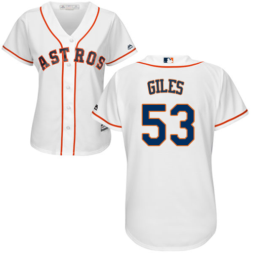 Women's Majestic Houston Astros #53 Ken Giles Authentic White Home Cool Base MLB Jersey