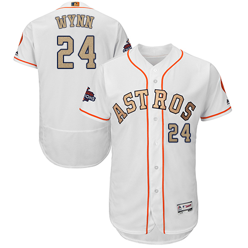 Men's Majestic Houston Astros #24 Jimmy Wynn White 2018 Gold Program Flex Base Authentic Collection MLB Jersey
