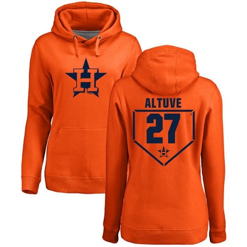 MLB Women's Nike Houston Astros #27 Jose Altuve Orange RBI Pullover Hoodie