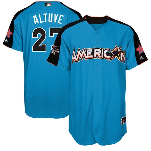 Youth Majestic Houston Astros #27 Jose Altuve Authentic Blue American League 2017 MLB All-Star MLB Jersey