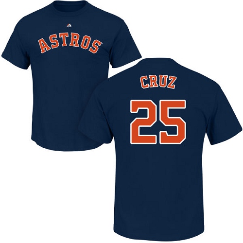 MLB Nike Houston Astros #25 Jose Cruz Jr. Navy Blue Name & Number T-Shirt