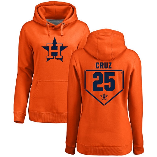 MLB Women's Nike Houston Astros #25 Jose Cruz Jr. Orange RBI Pullover Hoodie