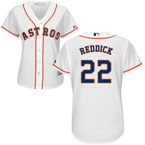 Women's Majestic Houston Astros #22 Josh Reddick Authentic White Home Cool Base MLB Jersey