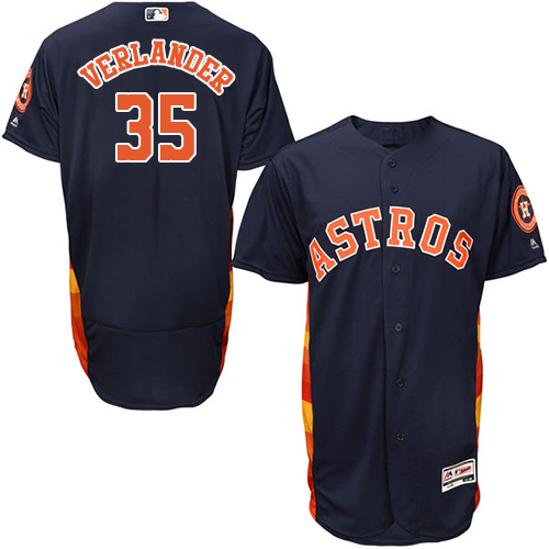 Men's Majestic Houston Astros #35 Justin Verlander Navy Blue Flexbase Authentic Collection MLB Jersey