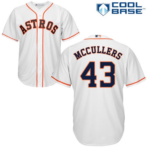 Men's Majestic Houston Astros #43 Lance McCullers Replica White Home Cool Base MLB Jersey