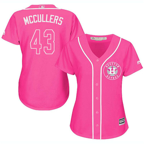 Women's Majestic Houston Astros #43 Lance McCullers Authentic Pink Fashion Cool Base MLB Jersey
