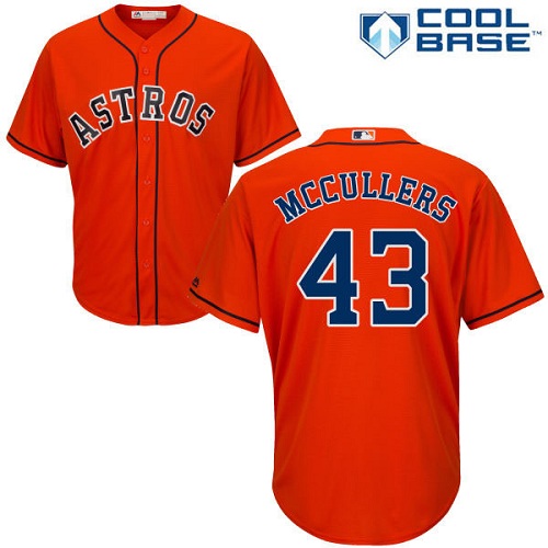 Youth Majestic Houston Astros #43 Lance McCullers Authentic Orange Alternate Cool Base MLB Jersey