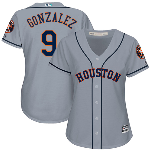 Women's Majestic Houston Astros #9 Marwin Gonzalez Authentic Grey Road Cool Base MLB Jersey