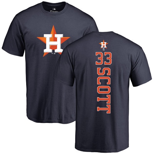 MLB Nike Houston Astros #33 Mike Scott Navy Blue Backer T-Shirt
