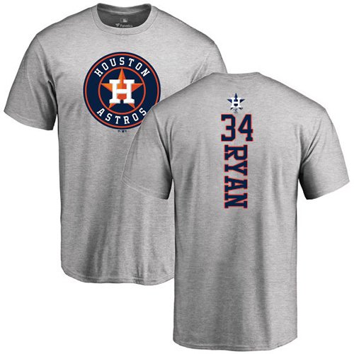 MLB Nike Houston Astros #34 Nolan Ryan Ash Backer T-Shirt