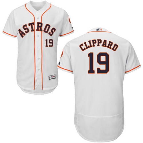 Men's Majestic Houston Astros #19 Tyler Clippard White Flexbase Authentic Collection MLB Jersey