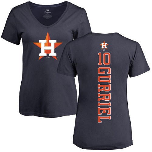 MLB Women's Nike Houston Astros #10 Yuli Gurriel Navy Blue Backer T-Shirt