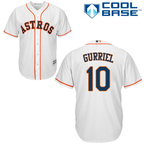 Youth Majestic Houston Astros #10 Yuli Gurriel Authentic White Home Cool Base MLB Jersey