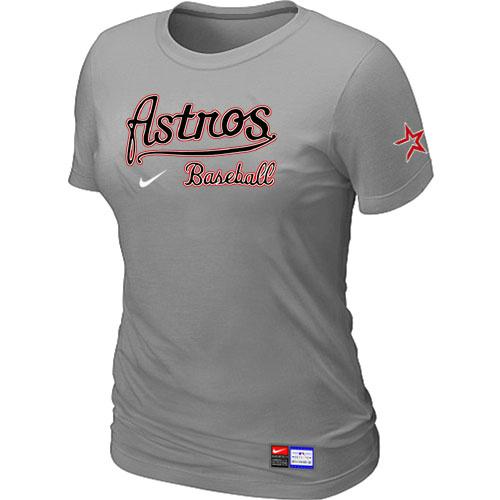 MLB Women's Houston Astros Nike Practice T-Shirt - Grey